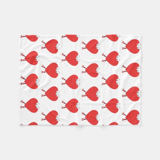 Design der Niedlichen Liebe in der Herzform Fleecedecke (Vorderseite (Horizontal))