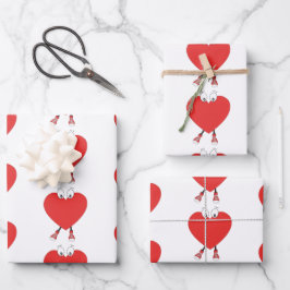 Design der Niedlichen Liebe in der Herzform Geschenkpapier Set