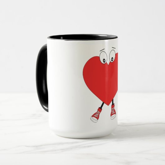 Design der Niedlichen Liebe in der Herzform Tasse (Vorderseite Links)