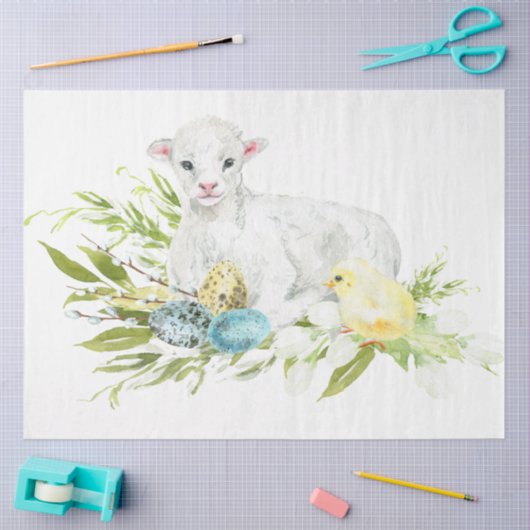 Design der niedlichen Osterserie 4 Seidenpapier (Basteln)