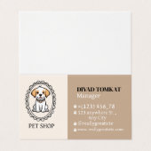 Design der niedlichen und farbenfrohen Pet Shop Bu Visitenkarten (Außenseite Aufgefaltet)