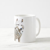 Design der niedlichen White Wolf Mosaik-Tasse Kaffeetasse (VorderseiteRechts)