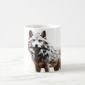 Design der niedlichen White Wolf Mosaik-Tasse Kaffeetasse (Mittel)
