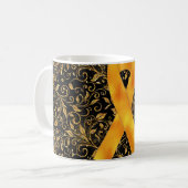 Design der Orange Awareness Ribbon-Tasse Kaffeetasse (Vorderseite Links)