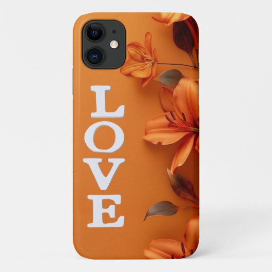 Design der orangen LIEBE Case-Mate iPhone Hülle (Rückseite)