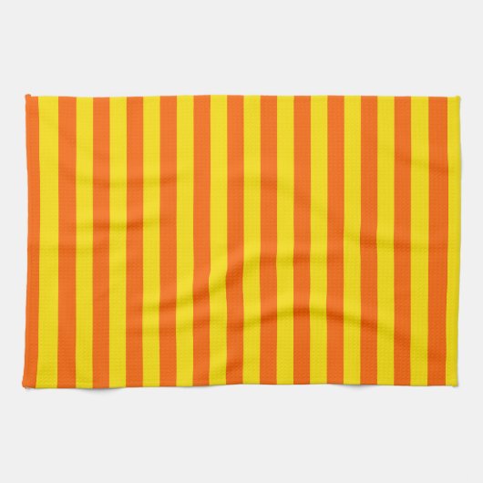 Design der orangen und gelben Streifen Geschirrtuch (Horizontal)