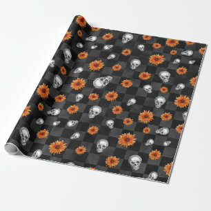 Design der Orangenschalen und Sonnenblumen-Serie 1 Geschenkpapier