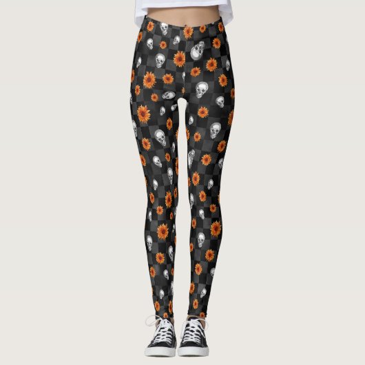 Design der Orangenschalen und Sonnenblumen-Serie 1 Leggings (Vorderseite)
