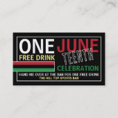 Design der panafrikanischen Flagge, 19. Drinks-Tic Visitenkarte (Vorderseite)