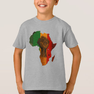 Design der panafrikanischen Raised Fist & Africa-K T-Shirt