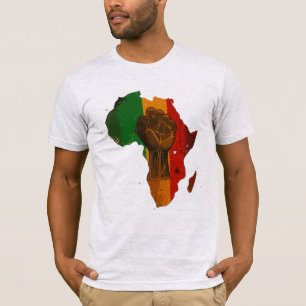Design der panafrikanischen Raised Fist & Africa-K T-Shirt