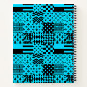 Design der Patchwork-Muster in Blau-Schwarz Notizblock (Rückseite)