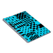 Design der Patchwork-Muster in Blau-Schwarz Notizblock (Rechte Seite)
