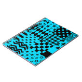 Design der Patchwork-Muster in Blau-Schwarz Notizblock (Linke Seite)