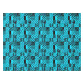 Design der Patchwork-Muster in Blau-Schwarz Tischdecke (Vorderseite (Horizontal))
