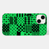 Design der Patchwork-Muster in grün schwarz Case-Mate iPhone Hülle (Rückseite (Horizontal))