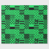 Design der Patchwork-Muster in grün schwarz Geschenkpapier (Flach)