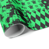 Design der Patchwork-Muster in grün schwarz Geschenkpapier (Rolleneckpunkt)