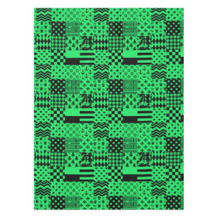 Design der Patchwork-Muster in grün schwarz Tischdecke