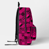 Design der Patchwork-Muster in rosa Schwarz Bedruckter Rucksack (Links)