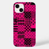 Design der Patchwork-Muster in rosa Schwarz Case-Mate iPhone Hülle (Rückseite)