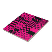 Design der Patchwork-Muster in rosa Schwarz Fliese (Seite)