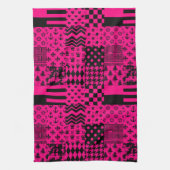 Design der Patchwork-Muster in rosa Schwarz Geschirrtuch (Vertikal)