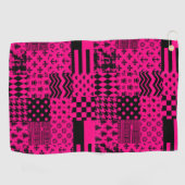 Design der Patchwork-Muster in rosa Schwarz Golfhandtuch (Horizontal)