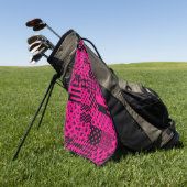 Design der Patchwork-Muster in rosa Schwarz Golfhandtuch (Gras)