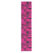 Design der Patchwork-Muster in rosa Schwarz Kurzer Tischläufer (Vorderseite)