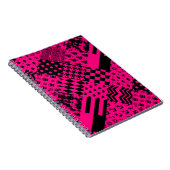 Design der Patchwork-Muster in rosa Schwarz Notizblock (Rechte Seite)