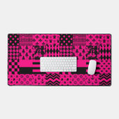 Design der Patchwork-Muster in rosa Schwarz Schreibtischunterlage (Tastatur & Maus)