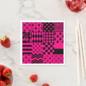 Design der Patchwork-Muster in rosa Schwarz Serviette (Beispiel)