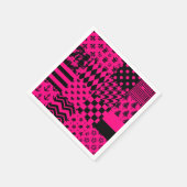 Design der Patchwork-Muster in rosa Schwarz Serviette (Ecke)