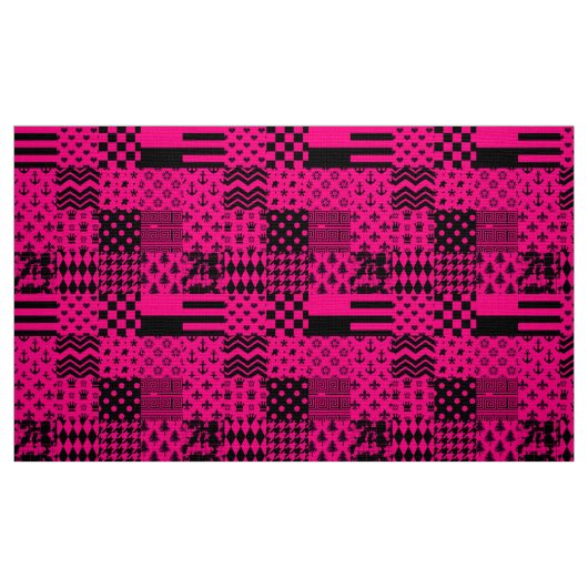 Design der Patchwork-Muster in rosa Schwarz Stoff (Fat Quarter (45,7 x 55,9 cm))