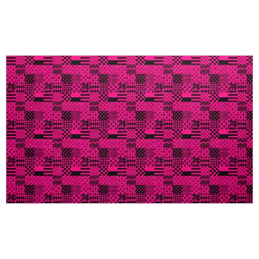 Design der Patchwork-Muster in rosa Schwarz Stoff (Yard (91,4 cm))