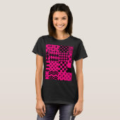 Design der Patchwork-Muster in rosa Schwarz T-Shirt (Vorne ganz)