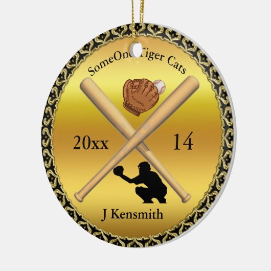 Design der personalisierten Baseball Champions Lea Keramik Ornament (Links)