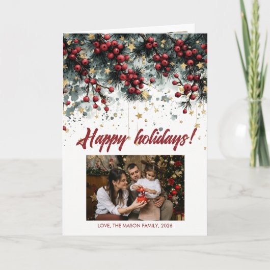 Design der personalisierten Happy Holidays Card Karte (Vorderseite)