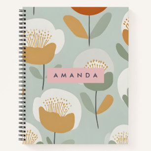 Design der personalisierten Soft Pastell Retro-Blu Notizblock