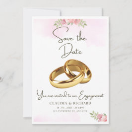 Design der personalisierten Verlobung in Weiß und Einladung