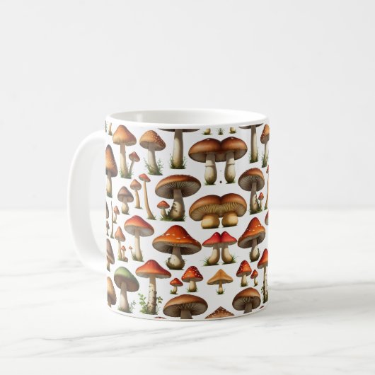 Design der Pilzkollektion Kaffeetasse (Vorderseite Links)