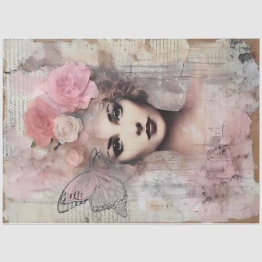 Design der Pink-Engel-Serie "Whimsical" #10 Seidenpapier (Vorderseite)