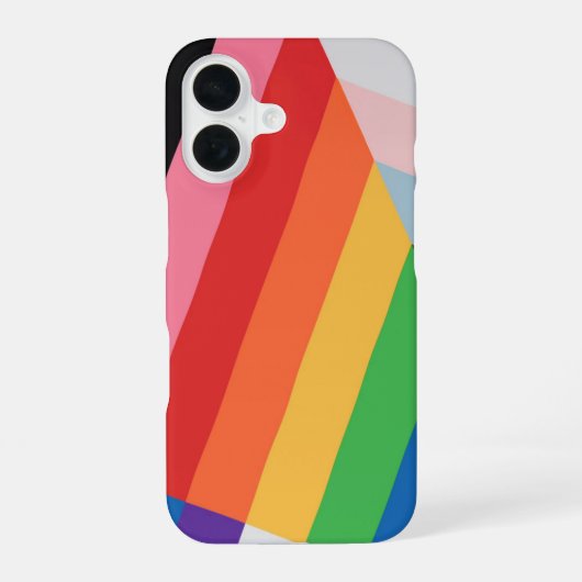 Design der Progress-Pride-Flaggen - inklusive LGBT iPhone 16 Hülle (Rückseite)