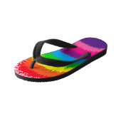 Design der Rainbow-Segelfarben Kinderbadesandalen (Schrägansicht)
