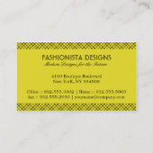 Design der Raute (gelb) Visitenkarte (Rückseite)