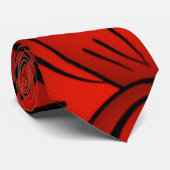 Design der Red Tropical Hawaiian Hibiskus Blume Krawatte (Gerollt)