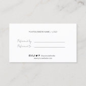 Design der Referenzkarte für Lieben freigeben Empfehlungskarte (Rückseite)