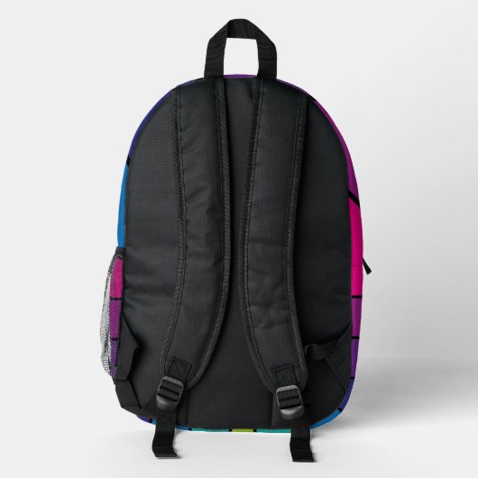 Design der Regenbogenfarben Bedruckter Rucksack (Rückseite)