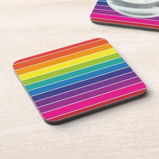 Design der Regenbogenfarben Getränkeuntersetzer (Linke Seite)